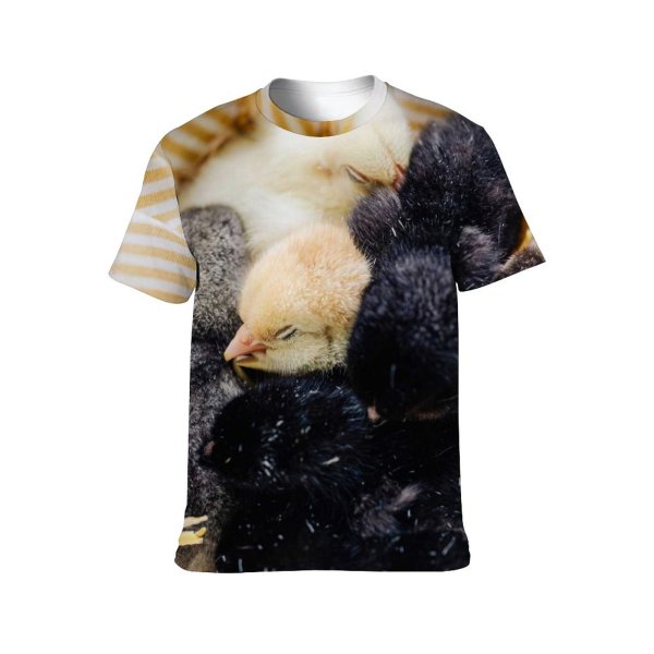 yanfind Adult Full Print T-shirts (men And Women) Bird Cute Fur Easter Egg Chicken Young Baby Little Tiny Newborn Nest