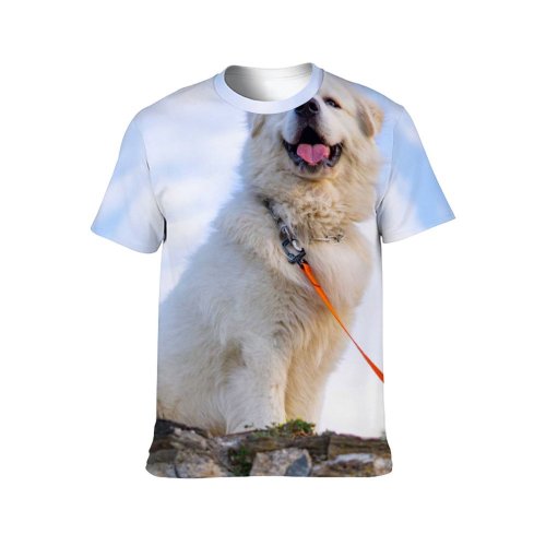 yanfind Adult Full Print T-shirts (men And Women) Winter Cute Grass Fur Young Portrait Loyalty Outdoors Funny Little Puppy Downy