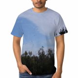 yanfind Adult Full Print Tshirts (men And Women) Flora River Landscape Sky Clouds Trees Treetops Natural Birds