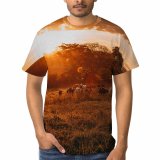 yanfind Adult Full Print T-shirts (men And Women) Beautiful Beauty Breathtaking Cloud Colorful Countryside Cow Daylight Destination Field Flora Foliage