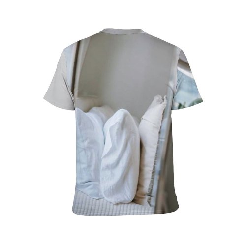 yanfind Adult Full Print T-shirts (men And Women) Assorted Bed Bedroom Comfort Comfortable Cozy Creased Creative Crumpled Curtain Cushion