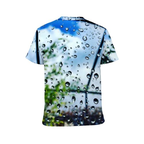 yanfind Adult Full Print T-shirts (men And Women) Droplets Glass Window Raindrops Rainy