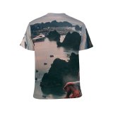 yanfind Adult Full Print T-shirts (men And Women) Sea Dawn Landscape Sunset Beach Lake Evening River Travel Reflection Outdoors