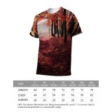 yanfind Adult Full Print T-shirts (men And Women) Autumn Backlit Dawn Fall Leaves Forest Leaf Light Outdoors Park Scenic Season