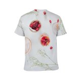 yanfind Adult Full Print T-shirts (men And Women) Art Summer Leaf Flower Design Sweet Creativity Decoration Fruit Flora Still