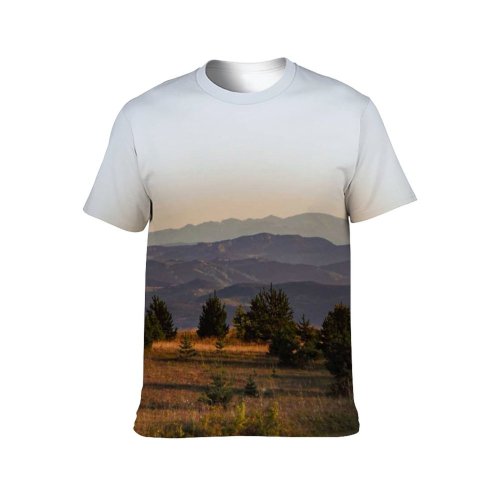 yanfind Adult Full Print T-shirts (men And Women) Dawn Landscape Sunset Field Desert Agriculture Farm Grass Travel Grassland Outdoors