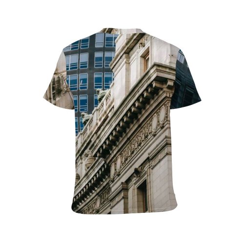 yanfind Adult Full Print T-shirts (men And Women) Architecture Attract Building City Cityscape Classic Colonnade Column Construction Contemporary Contrast