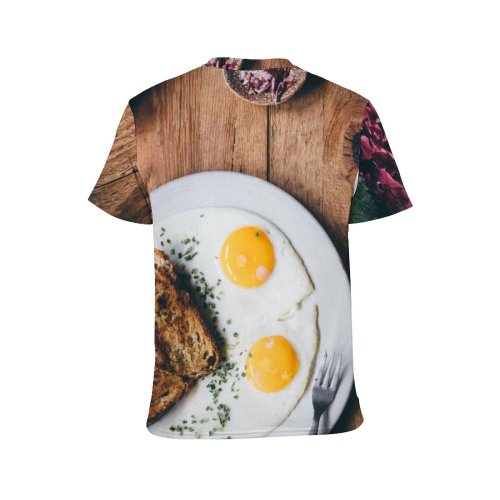 yanfind Adult Full Print T-shirts (men And Women) Bread Caffeine Ceramic Plate Coffee Cutlery Delicious Egg Flowers Presentation Foodporn