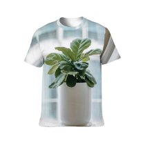 yanfind Adult Full Print T-shirts (men And Women) Apartment Assorted Bedroom Blurred Botany Ceramic Creative Curtain Daylight Decor Decoration Design