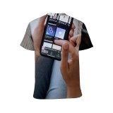 yanfind Adult Full Print T-shirts (men And Women) Application Jeans Cellphone Chilling Display Electronic Device Electronics Hands Headphones Iphone Leisure