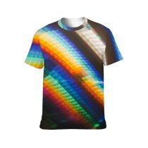 yanfind Adult Full Print T-shirts (men And Women) Art Texture Abstract Design Creativity Rainbow Artistic Futuristic Spectrum Motley