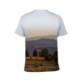 yanfind Adult Full Print T-shirts (men And Women) Dawn Landscape Sunset Field Desert Agriculture Farm Grass Travel Grassland Outdoors