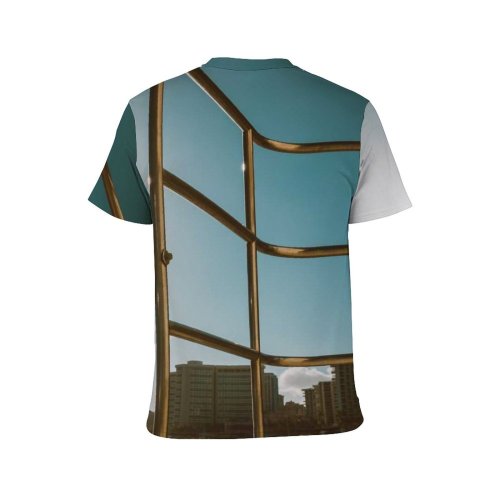 yanfind Adult Full Print T-shirts (men And Women) Light Technology Architecture Travel Ladder Empty Perspective Contemporary Handrail