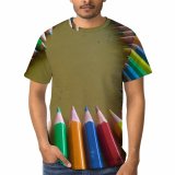 yanfind Adult Full Print T-shirts (men And Women) Art Materials Artistic Colorful Heart Multicolor Rainbow Wood