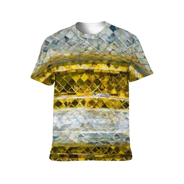 yanfind Adult Full Print Tshirts (men And Women) Texture Abstract Glass Backdrop Beautiful Christmas Design Elegance Gilded Glamour
