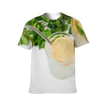 yanfind Adult Full Print T-shirts (men And Women) Cocktail Glass Leaf Sweet Health Fruit Tropical Lime Still Juice