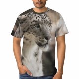 yanfind Adult Full Print T-shirts (men And Women) Cute Fur Portrait Cat Outdoors Wild Leopard Wildlife Danger Stripe