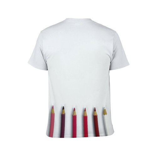 yanfind Adult Full Print T-shirts (men And Women) Wood Art Writing School Creativity Row College Rainbow Crayon Coloring Stationery Motley