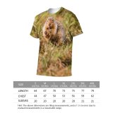 yanfind Adult Full Print T-shirts (men And Women) Cute Tunnel Grass Ground Fur Rodent Outdoors Wild Funny Wildlife Little Squirrel
