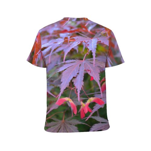 yanfind Adult Full Print Tshirts (men And Women) Maple Leaf Leaves Branch Branches Autumn Colorful Season Seasonal Purple Fall Turning