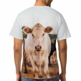 yanfind Adult Full Print T-shirts (men And Women) Field Countryside Agriculture Farm Grass Milk Cow Rural Calf Farmland Pasture