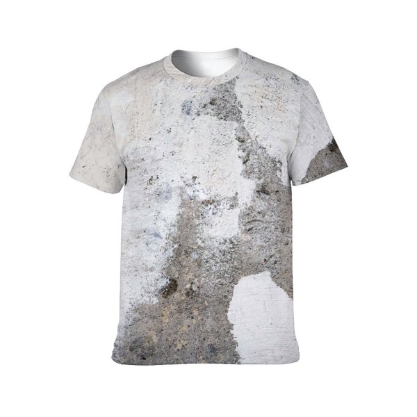 yanfind Adult Full Print Tshirts (men And Women) Texture Abandoned Abstract Built Ceiling Cement Concrete Construction Cracked Grey Grunge Repair