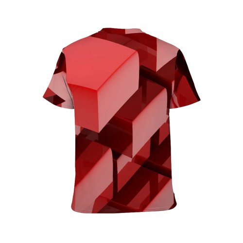 yanfind Adult Full Print T-shirts (men And Women) 3d Cubes Abstract Analyze Arrange Box Build Communications Connections Cube Depth Find