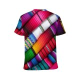 yanfind Adult Full Print T-shirts (men And Women) Craft Wool Rainbow Cotton Yarn Fiber Diagonal Weaving Motley Crafts