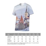 yanfind Adult Full Print T-shirts (men And Women) Architecture Buildings Castle Cathedral Church City Gothic Snow Town Winter