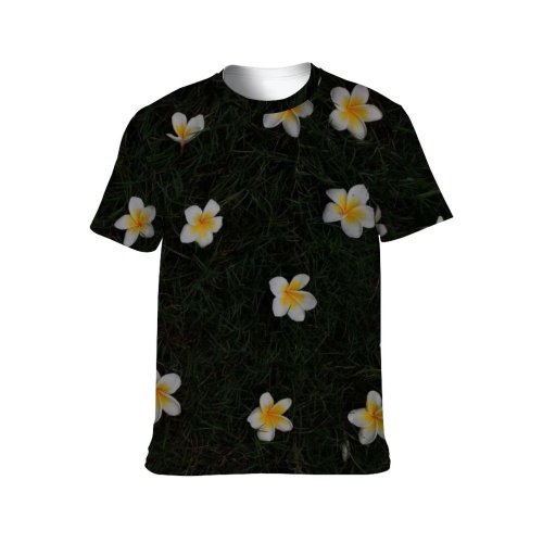 yanfind Adult Full Print T-shirts (men And Women) Field Summer Garden Grass Leaf Flower Decoration Outdoors Wild Flora Growth Beautiful