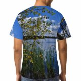 yanfind Adult Full Print T-shirts (men And Women) Landscape Trees Woods Lake Sky Clouds Scenery