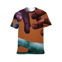 yanfind Adult Full Print T-shirts (men And Women) Art Colorful Contact Fingers Hands Multicolor Picture Touch Touching United Unity