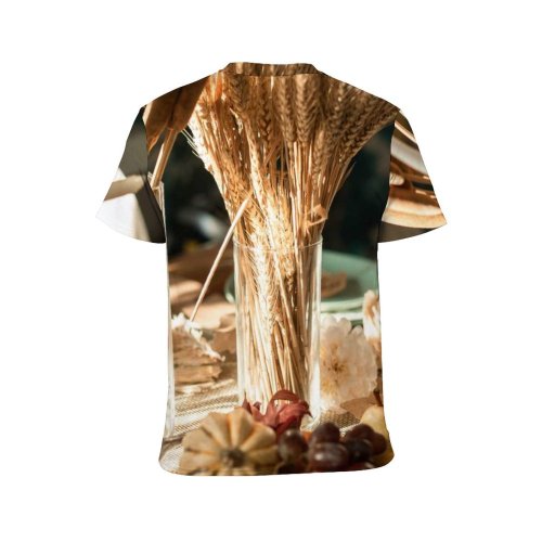 yanfind Adult Full Print T-shirts (men And Women) Wood Winter Decoration Christmas Health Ingredients Traditional Candle Still Dining Interior