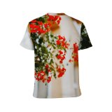 yanfind Adult Full Print T-shirts (men And Women) Balcony Bloom Blurred Botany Building Cottage Cultivate Decorative Delicate Exterior Facade
