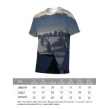 yanfind Adult Full Print T-shirts (men And Women) Building Calm Cool Country Countryside Exterior Field Freeze Frozen Idyllic Landscape