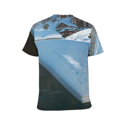 yanfind Adult Full Print T-shirts (men And Women) Building Calm Cloudless Cottage Country Countryside Daylight Daytime Destination Dwell Freeze Frost