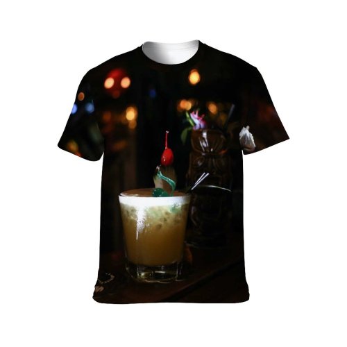 yanfind Adult Full Print T-shirts (men And Women) Coffee Bar Festival Party Cocktail Winter Glass Christmas Nightlife Candle Flame