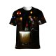yanfind Adult Full Print T-shirts (men And Women) Coffee Bar Festival Party Cocktail Winter Glass Christmas Nightlife Candle Flame