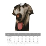 yanfind Adult Full Print T-shirts (men And Women) Dog Pet Cute Fur Wolf Portrait Studio Puppy Tongue Staring Eskimo