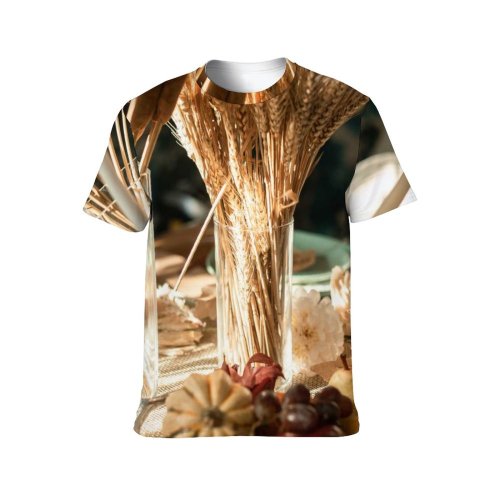 yanfind Adult Full Print T-shirts (men And Women) Wood Winter Decoration Christmas Health Ingredients Traditional Candle Still Dining Interior