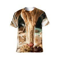 yanfind Adult Full Print T-shirts (men And Women) Wood Winter Decoration Christmas Health Ingredients Traditional Candle Still Dining Interior