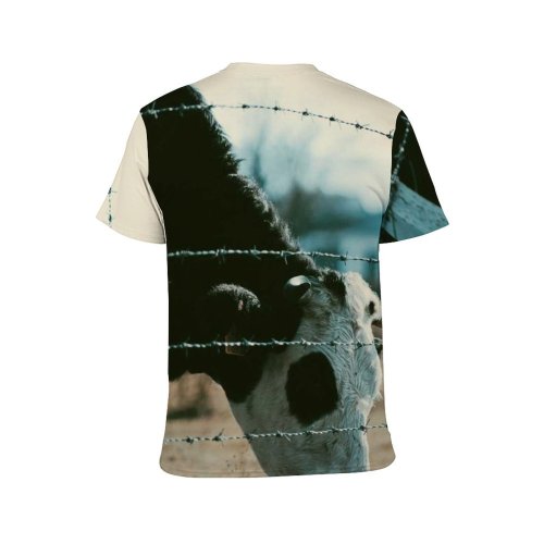 yanfind Adult Full Print T-shirts (men And Women) Landscape Field Countryside Agriculture Farm Grass Fence Outdoors Rural Wire Barbed Pasture