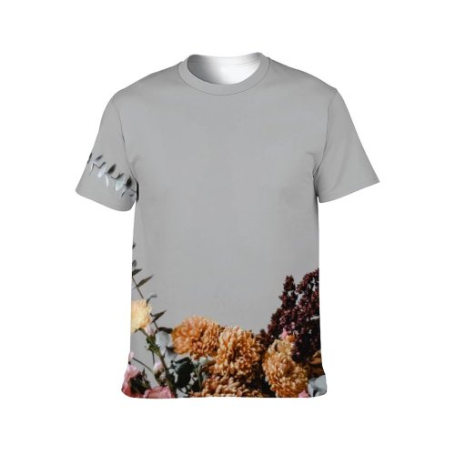 yanfind Adult Full Print T-shirts (men And Women) Aroma Arrangement Assorted Bloom Botany Bouquet Bud Bunch Colorful Space Decor