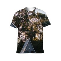 yanfind Adult Full Print T-shirts (men And Women) Architecture Building Cabin Cloudless Cottage Countryside Cozy Design Dwell Exterior Facade Flora