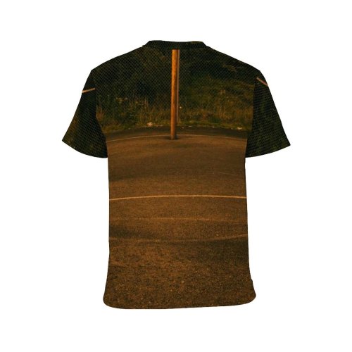yanfind Adult Full Print T-shirts (men And Women) Light Sunset Street Field Park Tree Sport Ball Game Basketball Athlete Web