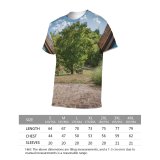 yanfind Adult Full Print T-shirts (men And Women) Architecture Cobblestone Country Daylight Door Empty Glass Items Light Tree