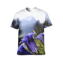 yanfind Adult Full Print T-shirts (men And Women) Bell Flower Bloom Field Flora Flowers Gentian Plant