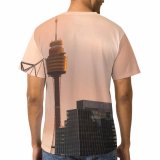 yanfind Adult Full Print T-shirts (men And Women) City Sunset Building Architecture High Travel Urban Cityscape Downtown