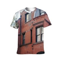 yanfind Adult Full Print T-shirts (men And Women) Architecture Attic Branch Brick Wall Building City Construction Daytime District Exterior Facade