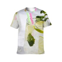 yanfind Adult Full Print T-shirts (men And Women) Cocktail Glass Leaf Lemon Health Fruit Tropical Lime Juice Citrus Lemonade